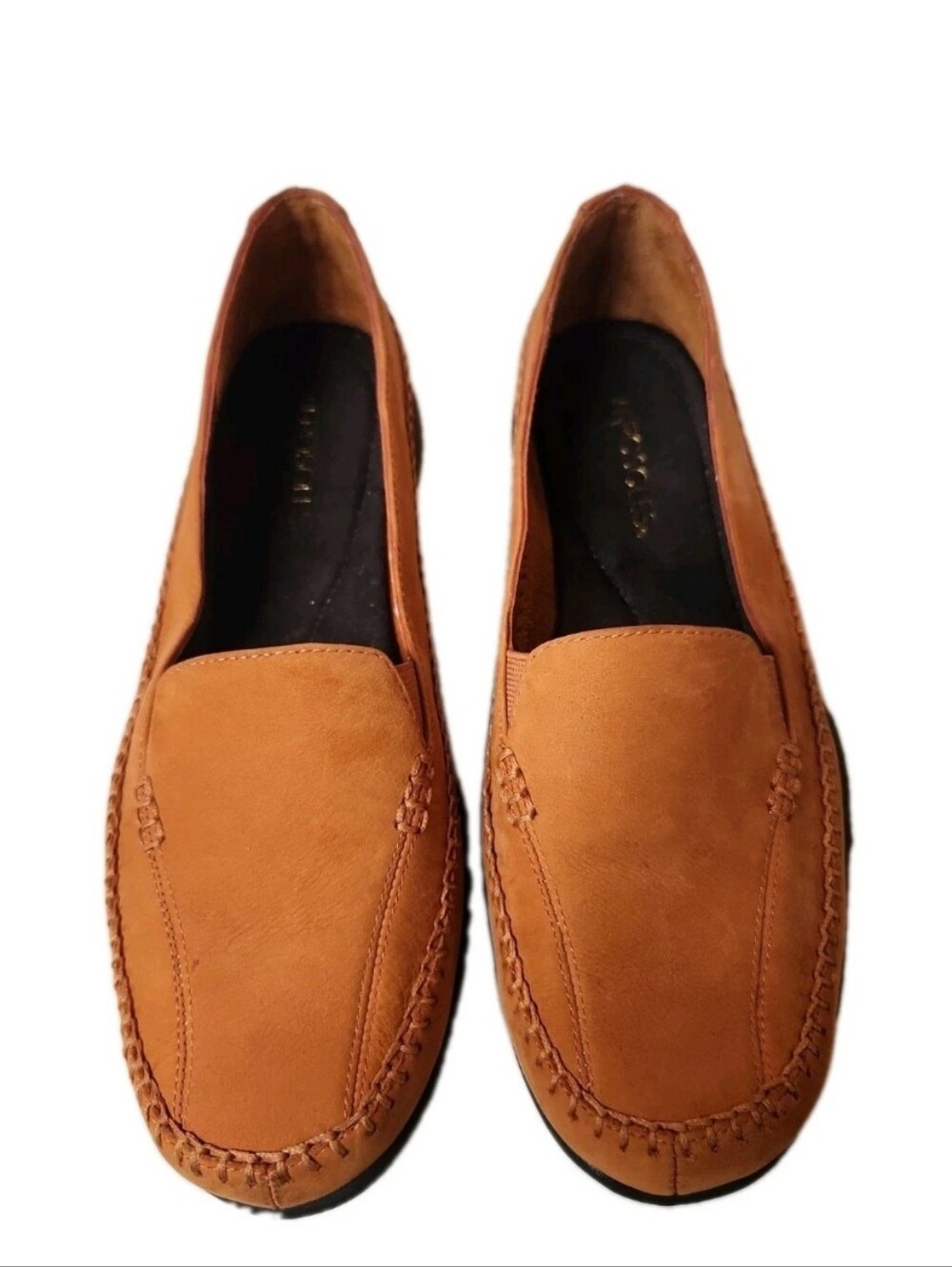 Aerosoles Womens Over Drive Loafer Size 9 Orange Leather Driving Moccasins NEW
